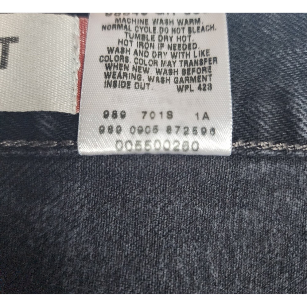 Levis 550 Jeans Mens Size 40x30 Black Denim Pants Relaxed Fit Faded Wash - Picture 5 of 13